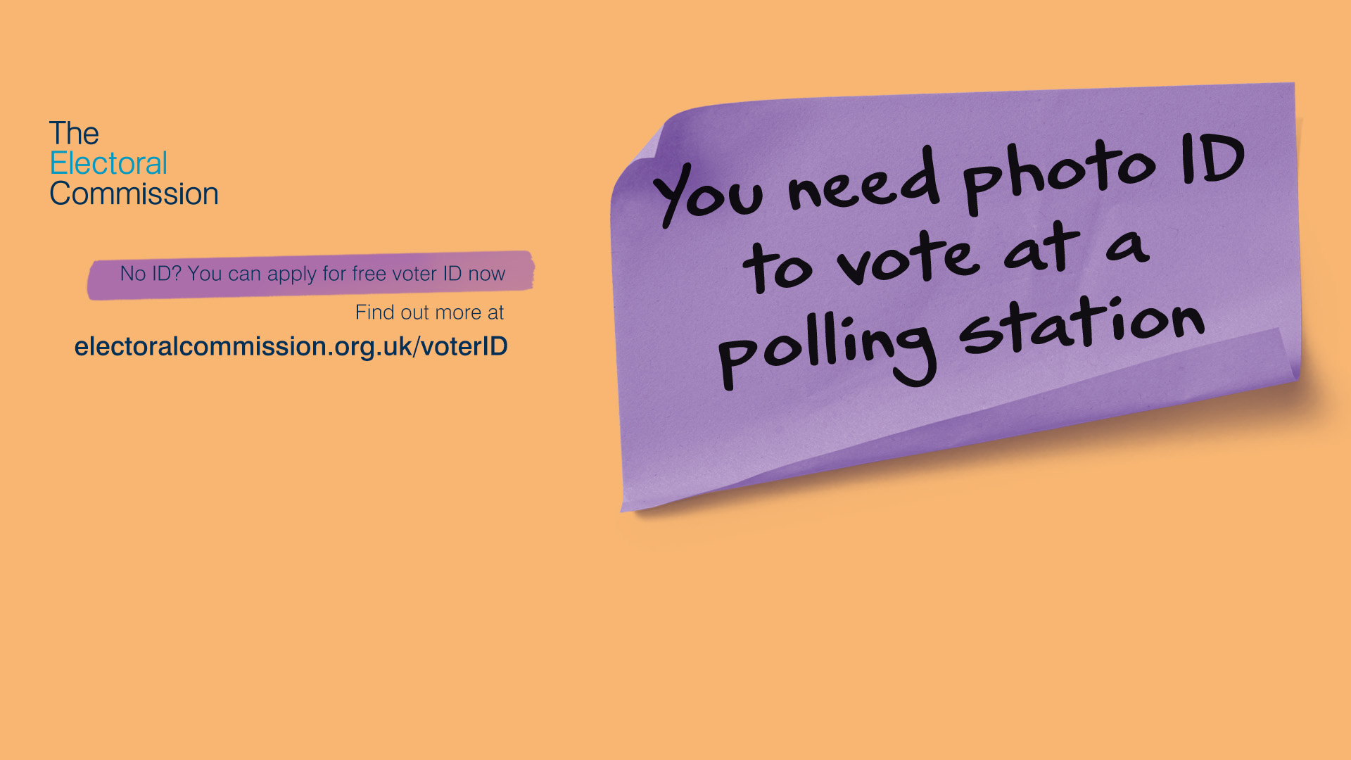 Image shows a post-it note saying &#039;remember photo-ID to vote at the polling station&#039;
