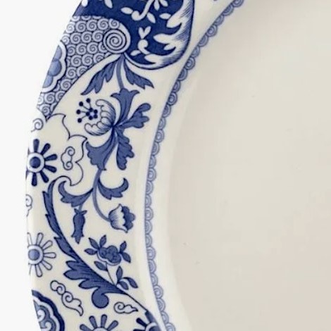 A blue and white painted plate