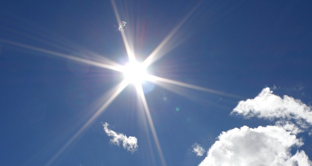The image shows the sun shining.